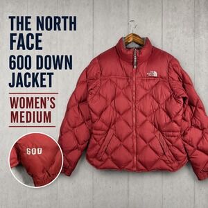 The North Face 600 Down Jacket Womens Medium Crimson Red Puffer